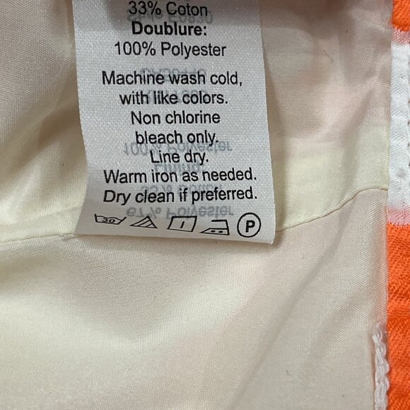 J Crew Skirt Womens 2 White Neon Orange Embroidered Floral Pencil Tropical Beach - Picture 9 of 9